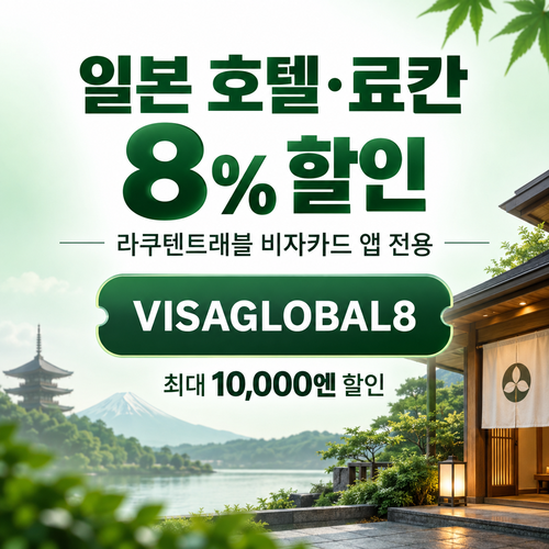 라쿠텐트래블 비자카드 8% 할인코드
